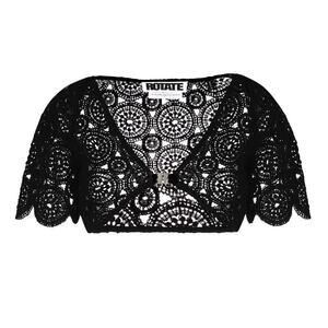 ROTATE Birger Christensen Black Crochet Cotton Top - S - NWT